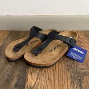 Birkenstocks Gizeh Birko-Flor Black NWT